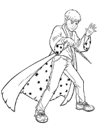A coloring page of harry potter